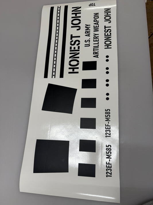 4" Honest John Decal Black