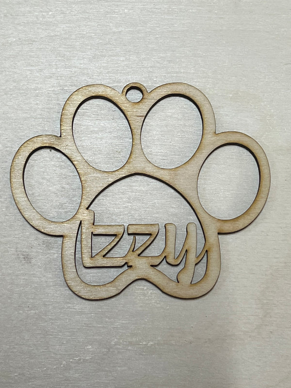 Dog and Cat Paw lasered ornaments